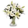 Best Wishes: Weiße Lilien und Gerbera