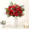 Jingle Bloom: Red Amaryllis and Roses