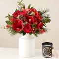 Jolly Heart: Red Amaryllis and Candle