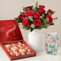 Ovillkorlig kärlek: Komplett paket med röda rosor
