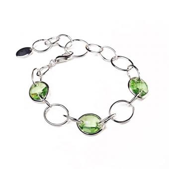 Armband mit grünen Swarovski-Kristallen
