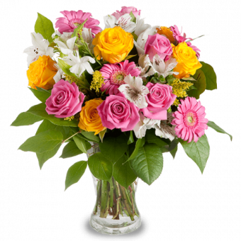 Leuchtende Empfindungen: Gelbe und Pinke Rosen