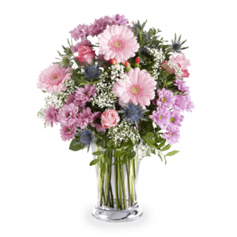 Pinker Zauber: Rosen und Gerbera