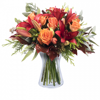Herbstliche Pracht: Lilien und Rosen