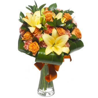Tahitian Dream: Orange Lilies and Roses