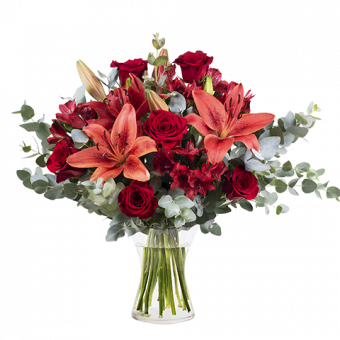 Velours : Lys et Roses Rouges