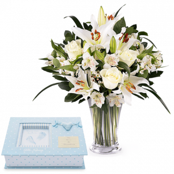 Blue fingerprints and lilies