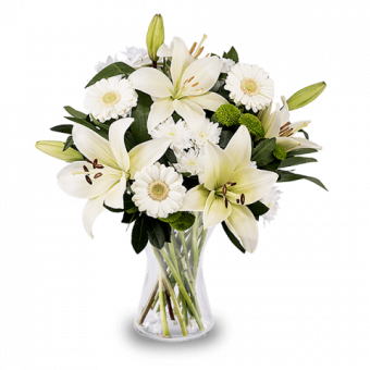 Best Wishes: Lilies and Gerberas