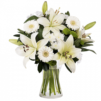 Pure Émotion : Lys et Gerberas Blancs