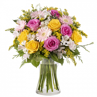 Vibrant Energy: Yellow and Pink Roses
