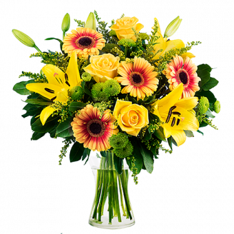 Plaisirs d'Été : Roses, Lys et Gerberas