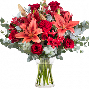 Velvet: Red Lilies And Roses