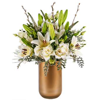 Noël Blanc: Lis et Lisianthus