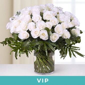 Classic Love: 50 białe róże