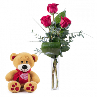 Primer Amor: Rosas y osito