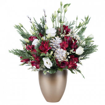 Lumières de Noël : Lisianthus et Alstroemerias
