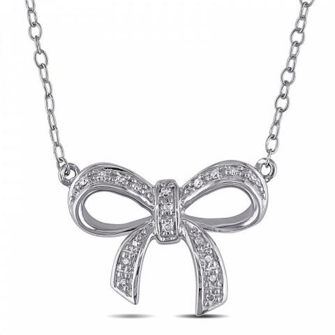 Anhänger 'Silberschleife' mit Diamanten