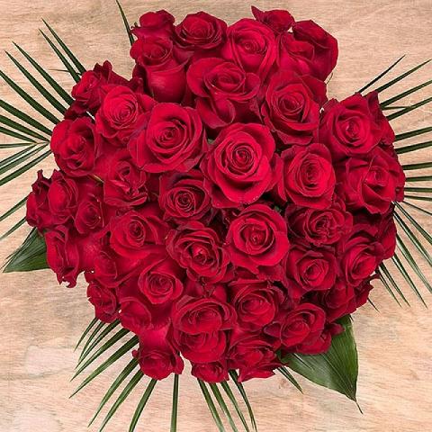 50 Red Roses Bouquet with International Delivery - FloraQueen