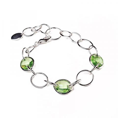 Armband mit grünen Swarovski-Kristallen