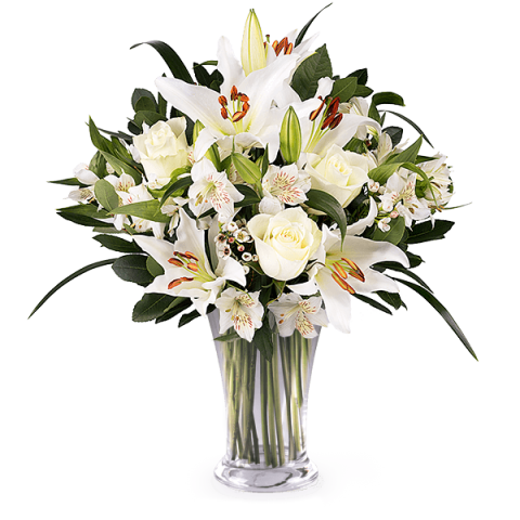 Toque Blanco: Lirios y Rosas