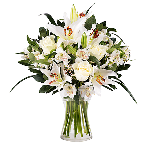 Toque Blanco: Lirios y Rosas