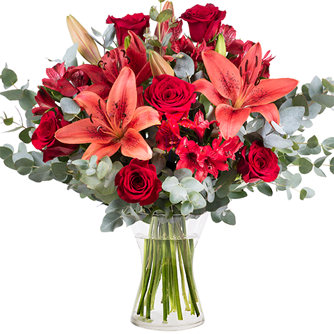 Velvet: Red Lilies And Roses