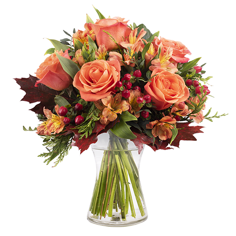 Pumpkin: Roses and Alstroemerias