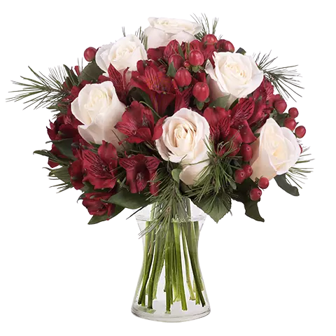 Happy Day: White Roses and Alstroemerias