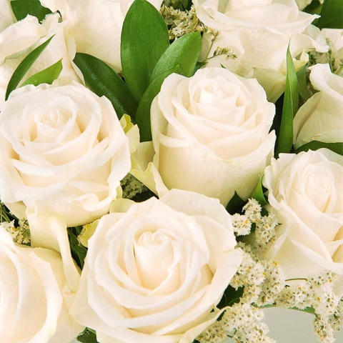 Bouquet 12 Weiße Rosen