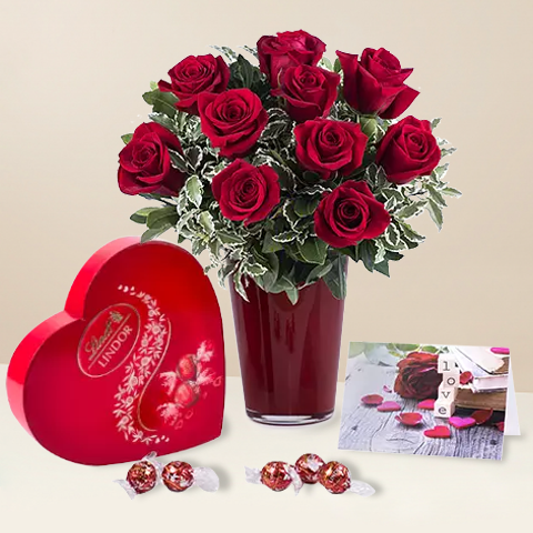 Bedingungslose Liebe: Komplettes Paket roter Rosen